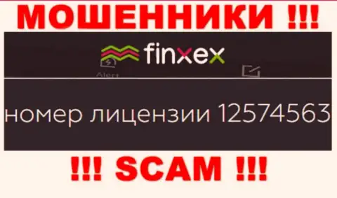 Finxex прячут свою мошенническую сущность, представляя на своем веб-портале лицензионный документ