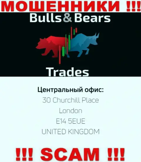 Не поведитесь на наличие информации об официальном адресе BullsBearsTrades Com, на их сайте эти данные липа