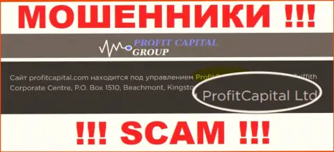 На официальном информационном ресурсе Profit Capital Group обманщики пишут, что ими владеет ProfitCapital Group