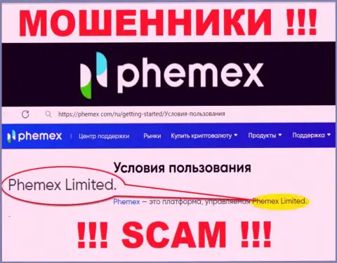 Phemex Limited - это руководство незаконно действующей организации Phemex Limited