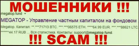MegaTop Fund - это МОШЕННИКИ !!! SCAM !!!