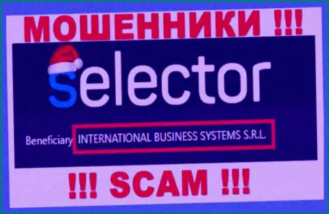 Компания, владеющая жуликами Selector Gg - это INTERNATIONAL BUSINESS SYSTEMS S.R.L.