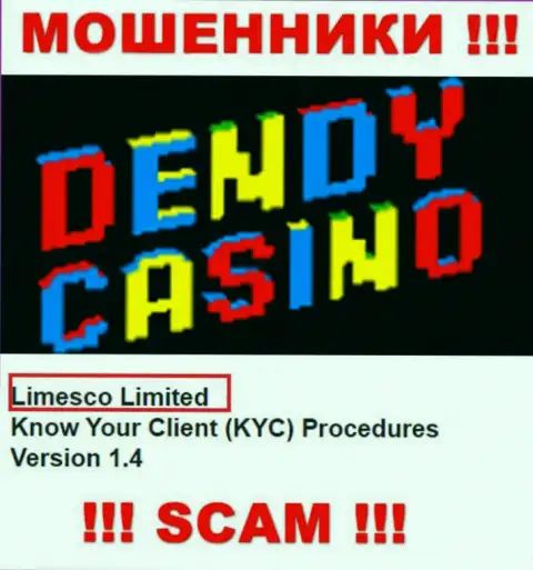 Информация про юридическое лицо internet-мошенников Dendy Casino - Лимеско Лтд, не обезопасит вас от их загребущих лап
