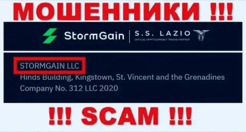 Данные о юридическом лице StormGain Com - им является компания STORMGAIN LLC