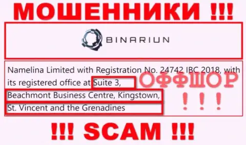 Взаимодействовать с организацией Бинариун Нет не нужно - их оффшорный юридический адрес - Suite 3, Beachmont Business Centre, Kingstown, St. Vincent and the Grenadines (информация взята с их сайта)