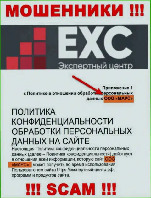 Вот кто управляет конторой Экспертный Центр РФ - это ООО МАРС
