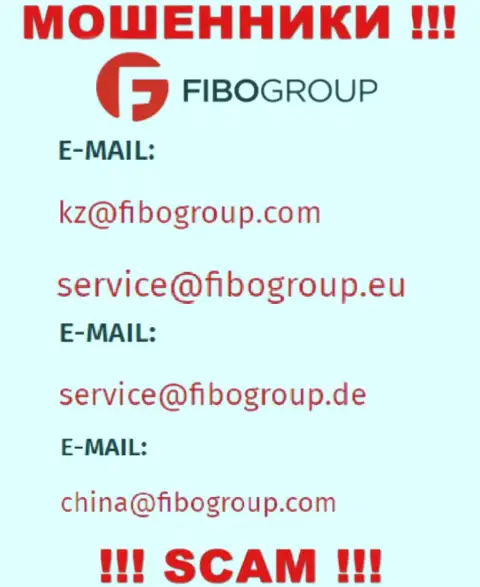E-mail, который интернет мошенники Fibo-Forex Ru указали у себя на официальном ресурсе
