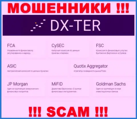 DX-Ter Com и контролирующий их противозаконные комбинации орган (FCA), являются мошенниками