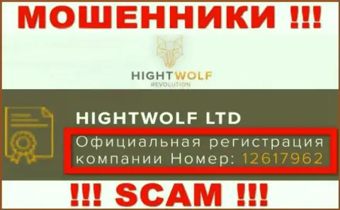 Наличие номера регистрации у HightWolf (12617962) не значит что организация добропорядочная