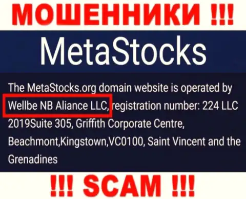 Юридическое лицо конторы MetaStocks - это Веллбе НБ Алиансе ЛЛК, информация взята с официального веб-ресурса