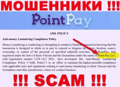 Организацией Поинт Пэй владеет Point Pay LLC - данные с официального сайта разводил