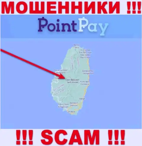 Преступно действующая компания Point Pay LLC имеет регистрацию на территории - St. Vincent & the Grenadines
