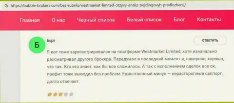 Веб-портал Bubble-Brokers Com представил информацию о ФОРЕКС компании ВестМаркет Лимитед