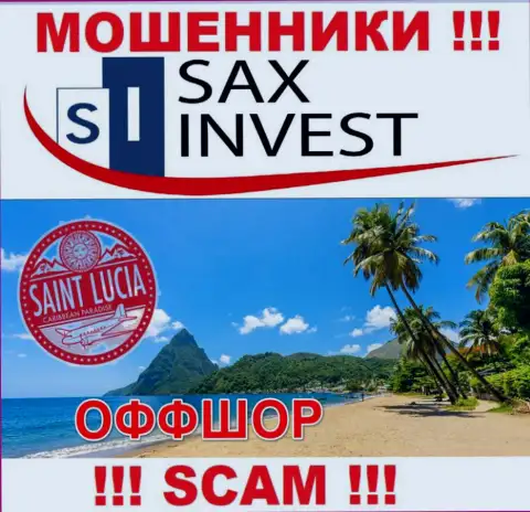 Так как SaxInvest зарегистрированы на территории Saint Lucia, присвоенные финансовые активы от них не забрать