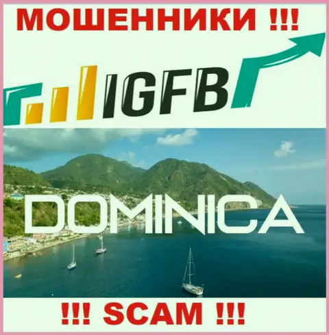 На веб-сервисе IGFB сказано, что они расположены в офшоре на территории Содружество Доминики