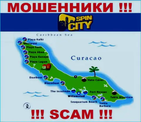 Официальное место регистрации SpinCity на территории - Curacao