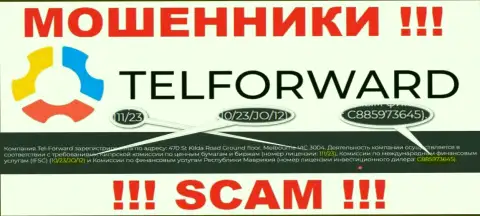 На сайте TelForward Net есть лицензия, только вот это не отменяет их жульническую суть