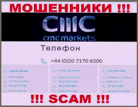 Ваш телефонный номер попался в грязные руки internet мошенников CMC Markets UK plc - ожидайте звонков с разных номеров