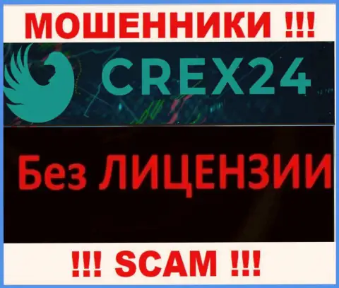 У обманщиков Crex24 на web-портале не предложен номер лицензии организации !!! Будьте осторожны