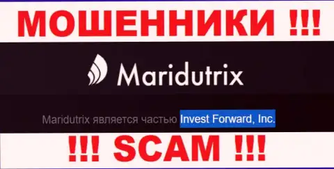 Компания Maridutrix Com находится под управлением компании Invest Forward, Inc.