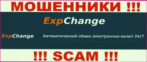 Криптовалютный обменник - это именно то на чем, будто бы, специализируются мошенники ExpChange Ru