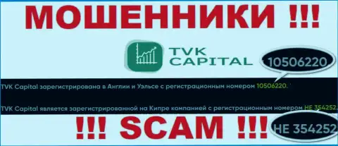 Будьте очень осторожны, наличие регистрационного номера у компании TVK Capital (HE 354252) может оказаться приманкой