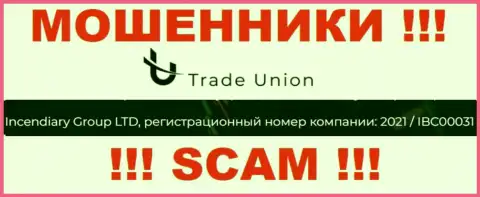Регистрационный номер махинаторов Trade-Union Pro, найденный у их на официальном интернет-портале: 2021/IBC00031