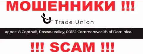 Все клиенты Trade Union Pro однозначно будут оставлены без копейки - эти мошенники спрятались в оффшоре: 8 Copthall, Roseau Valley, 00152 Commonwealth of Dominica