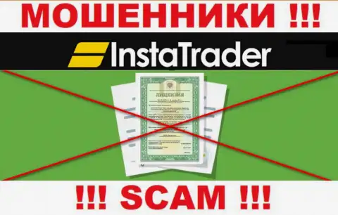 У аферистов Insta Trader на веб-портале не показан номер лицензии на осуществление деятельности организации ! Осторожно