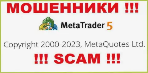 Юридическим лицом MetaTrader 5 считается - MetaQuotes Ltd