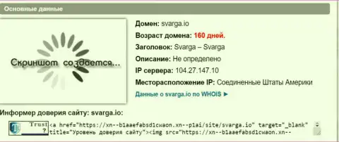 Возраст доменного имени форекс ДЦ Сварга, исходя из информации, которая получена на портале довериевсети рф